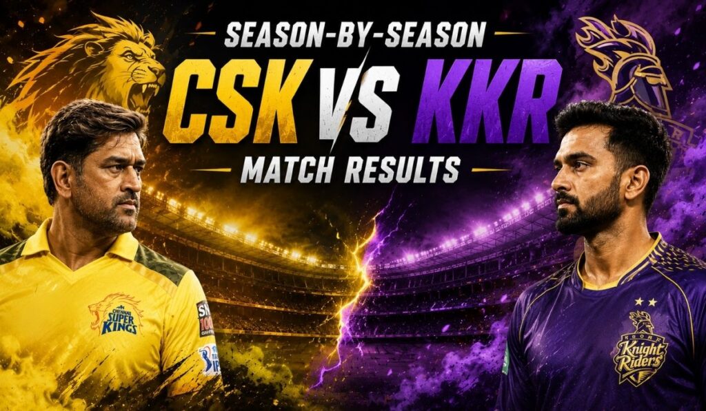 Season-by-Season CSK vs KKR Match Results