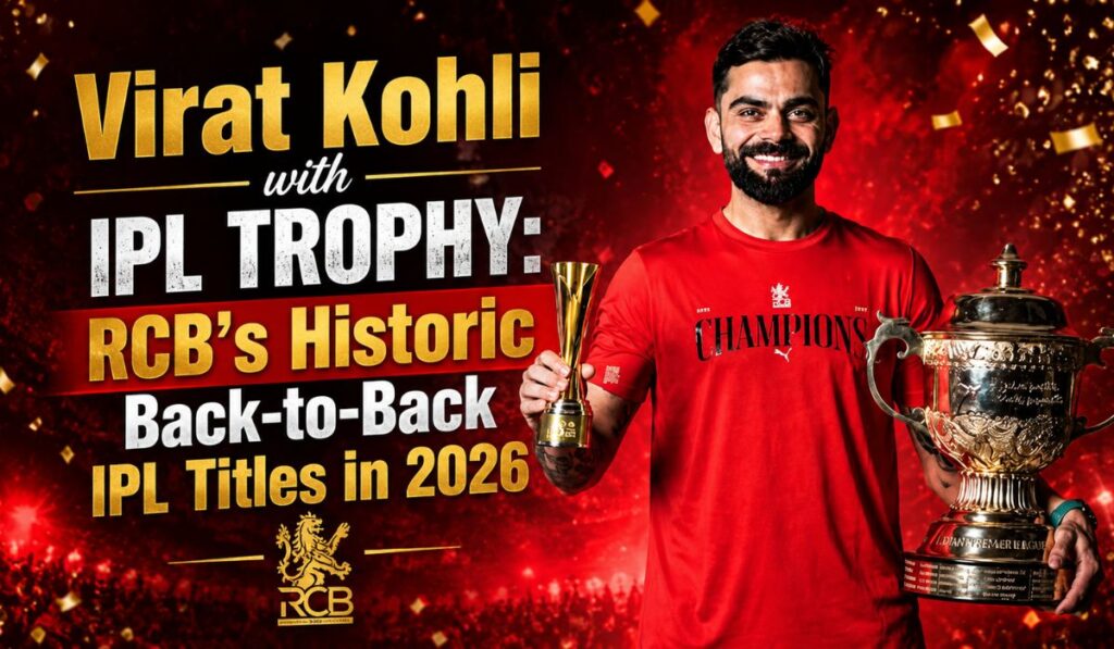 Virat Kohli with IPL Trophy RCB's Historic Back-to-Back IPL Titles in 2026