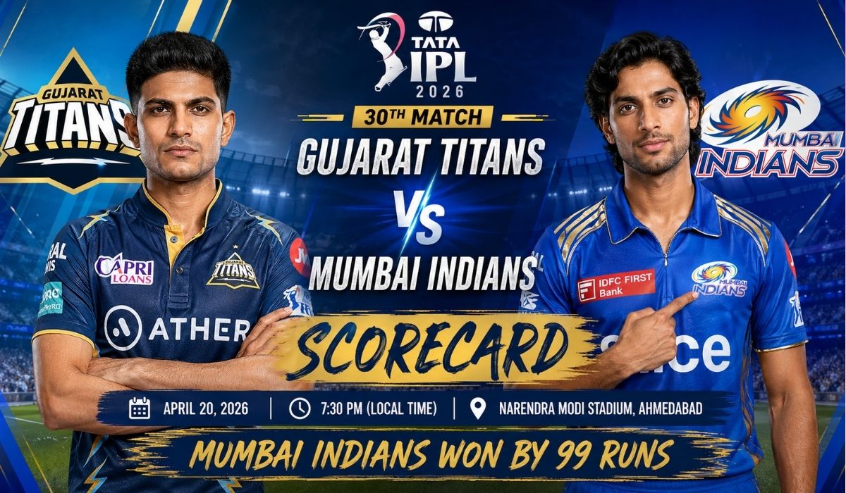 Gujarat Titans vs Mumbai Indians IPL 2026 30th Match - Scorecard