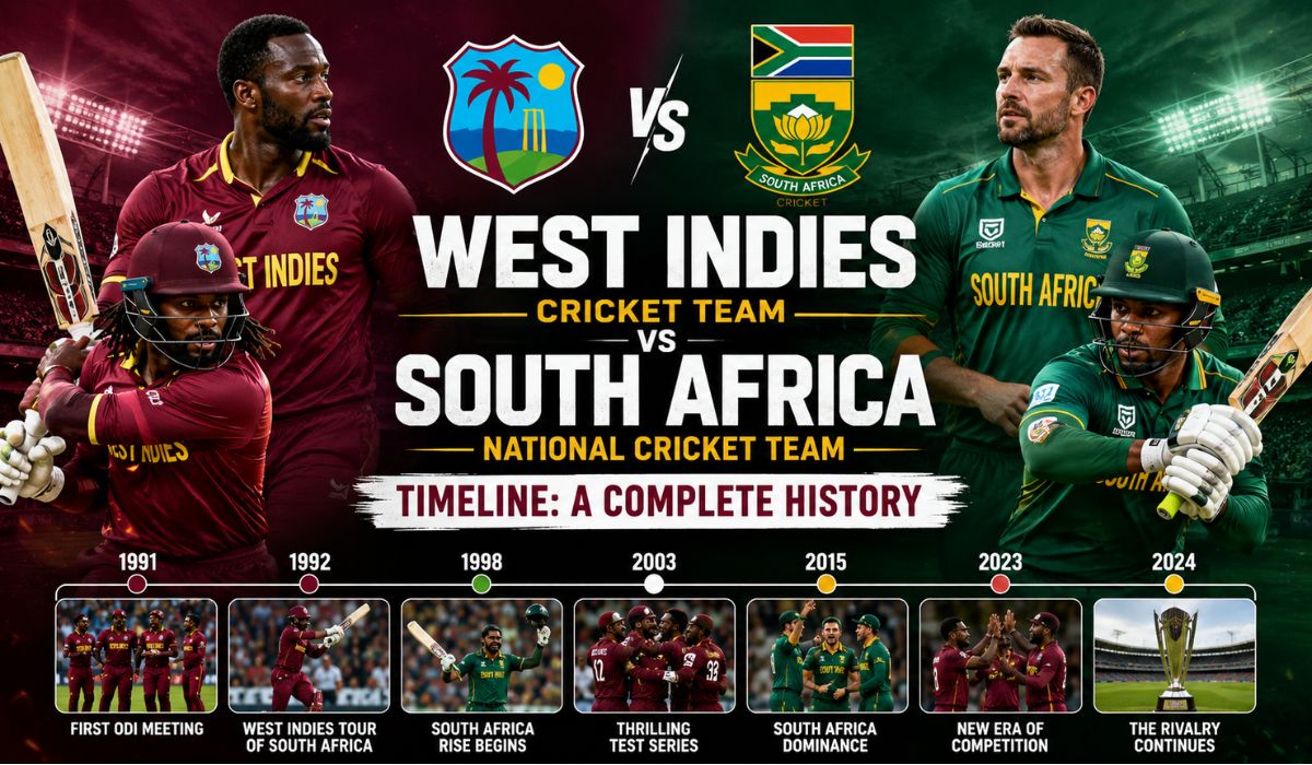 West Indies Cricket Team vs South Africa National Cricket Team Timeline