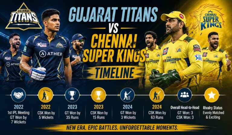 Gujarat Titans vs Chennai Super Kings Timeline